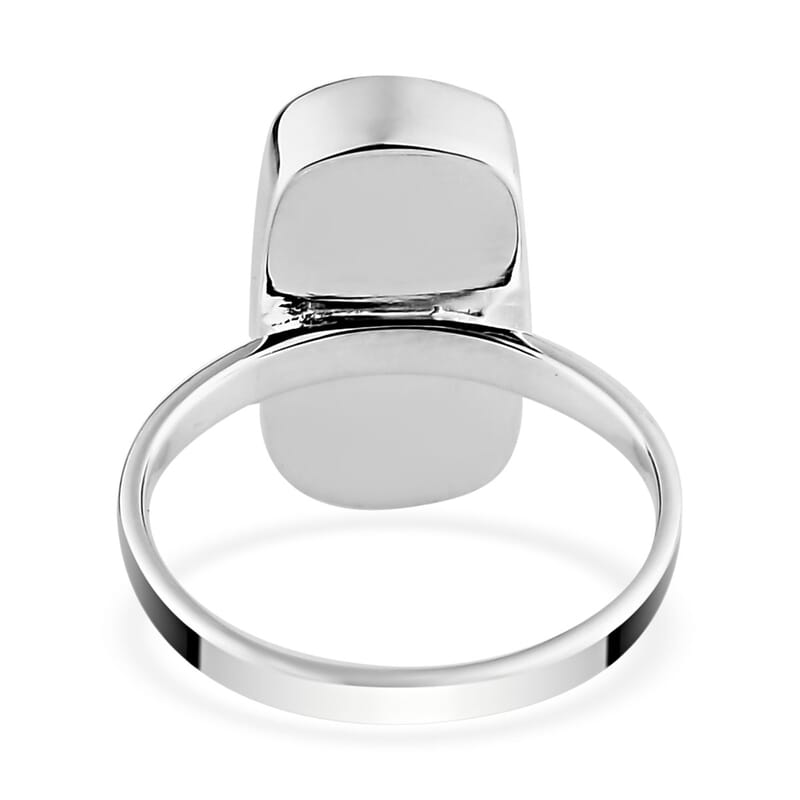 Artisan Crafted Fire Opal Chips Elongated Ring in Sterling Silver (Size 7.0) 5.00 ctw