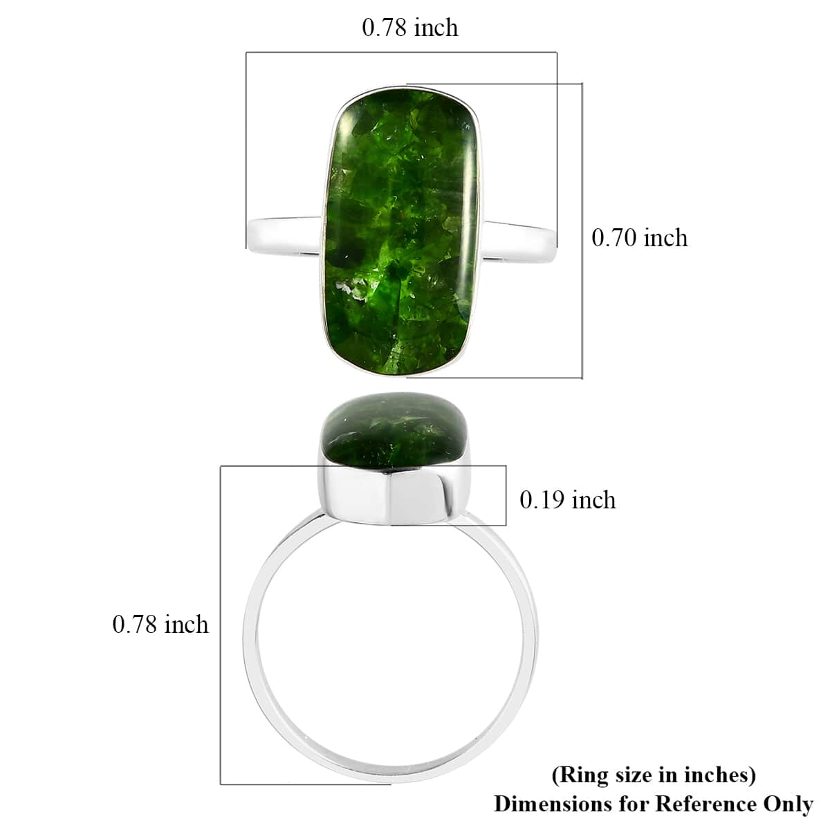 Buy Artisan Crafted Chrome Diopside Chips Elongated Ring in Sterling Silver  (Size 8.0) 5.10 ctw at ShopLC.