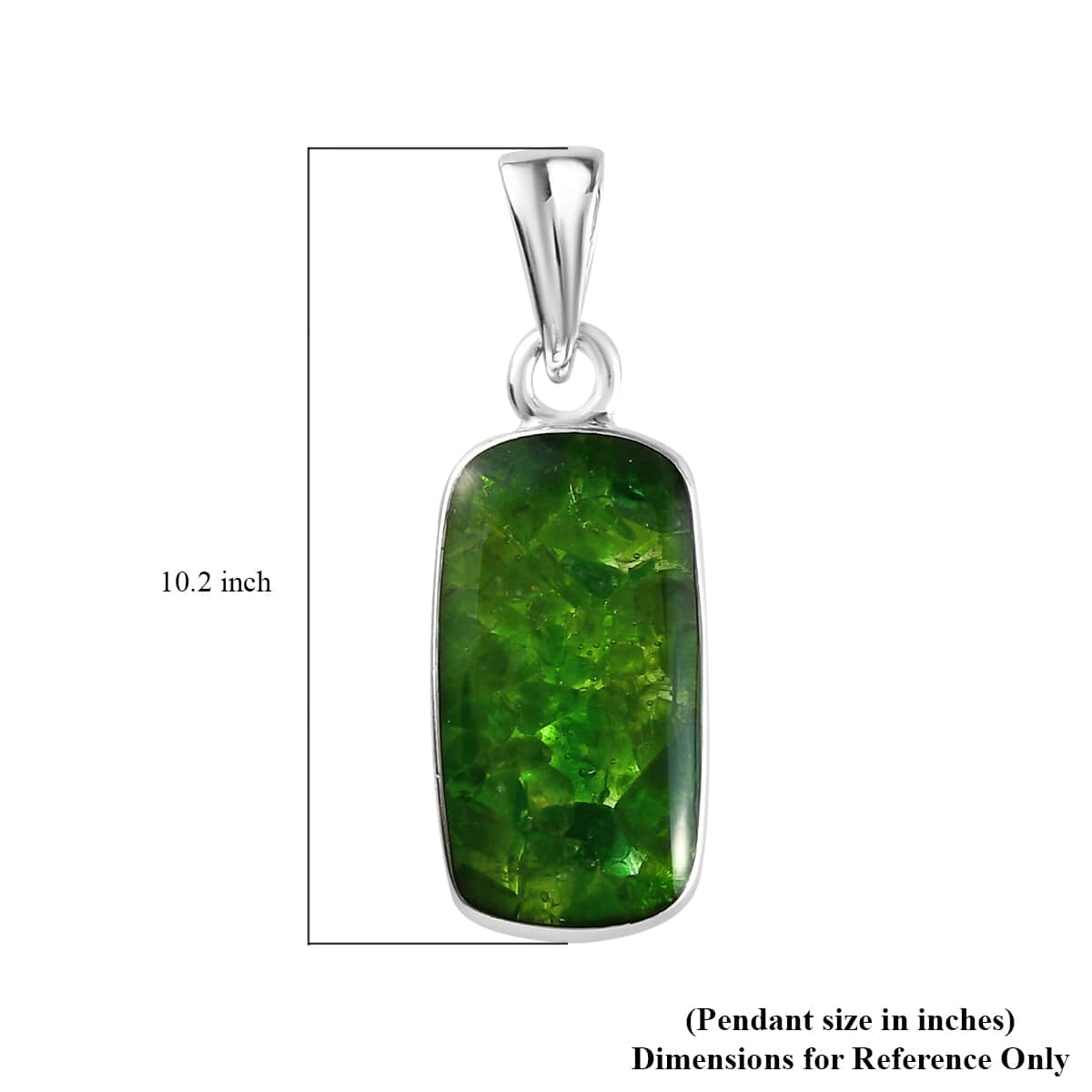 Artisan Crafted Chrome Diopside Chips Solitaire Pendant in Sterling Silver 5.00 ctw image number 4