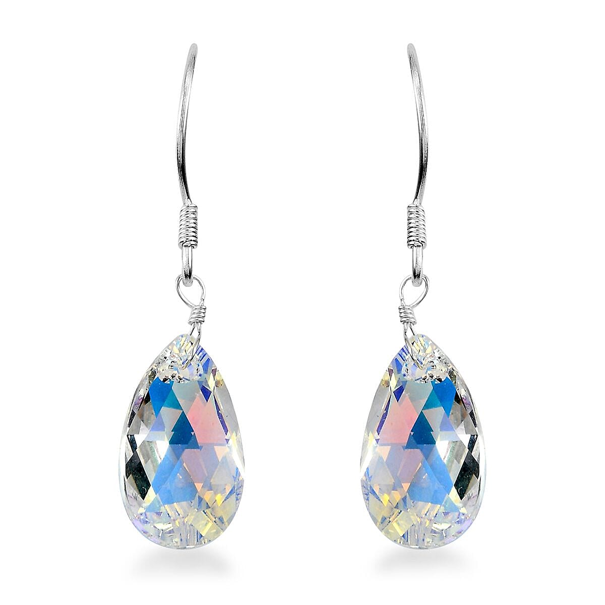 D'Joy Aurora Borealis Crystal Earrings in Sterling Silver