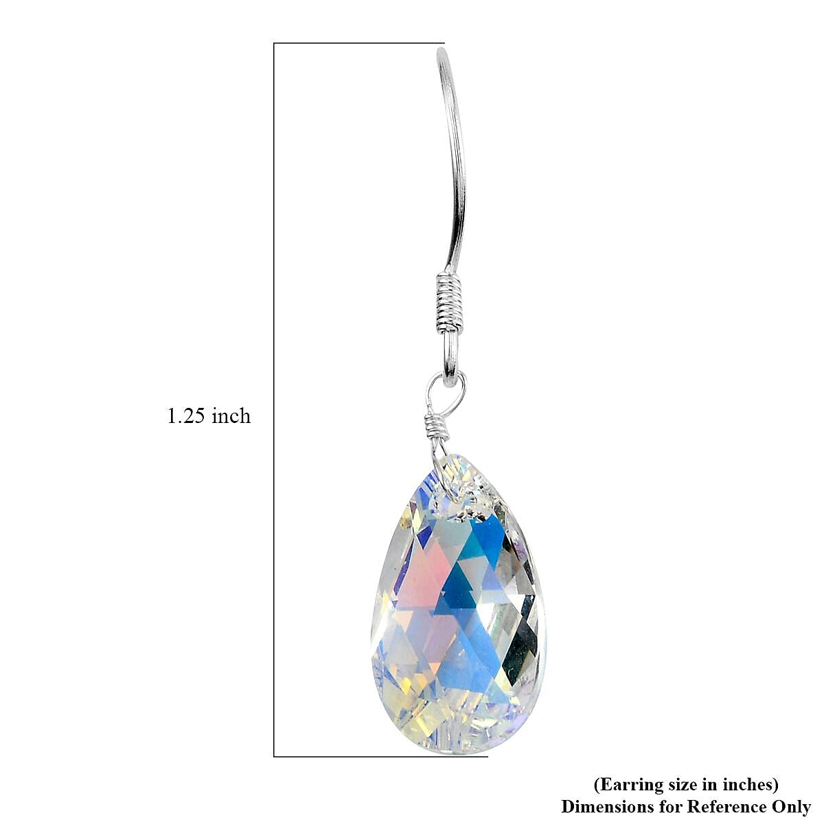 D'Joy Aurora Borealis Crystal Earrings in Sterling Silver image number 5