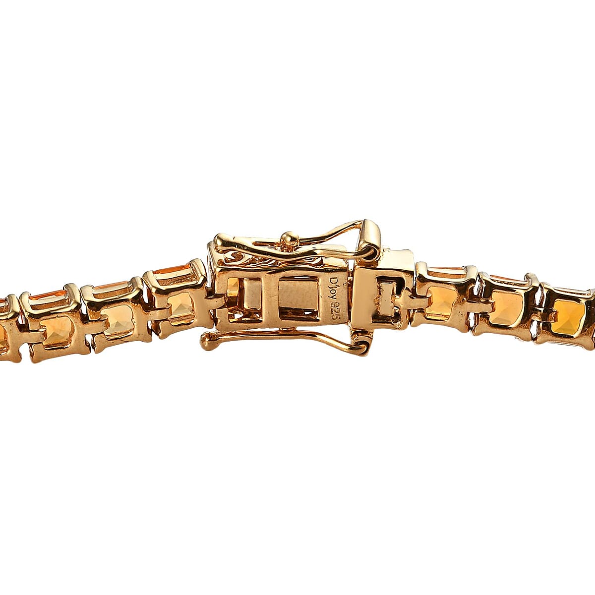 Asscher Cut Jalisco Fire Opal Tennis Bracelet in Vermeil Yellow Gold Over Sterling Silver (7.25 In) 8.75 ctw image number 3