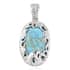 Mojave Blue Turquoise Solitaire Pendant in Platinum Over Copper with Magnet 30.25 ctw image number 0