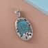 Mojave Blue Turquoise Solitaire Pendant in Platinum Over Copper with Magnet 30.25 ctw image number 1