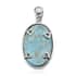 Mojave Blue Turquoise Solitaire Pendant in Platinum Over Copper with Magnet 30.25 ctw image number 3