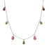 Multi Color Tourmaline Teardrop Charm Necklace 18 Inches in Sterling Silver 8.90 ctw image number 0