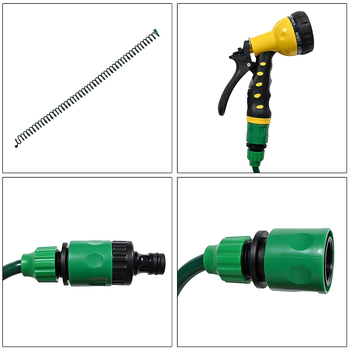 50 ft. Coiled Water Hose with Spray Nozzle - Green image number 4