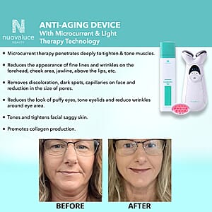Nuovaluce Anti Aging Microcurrent & Red Light Therapy Device Wrinkle Reducing & Skin Tightening Device Handheld Skin Care Machine to Lift