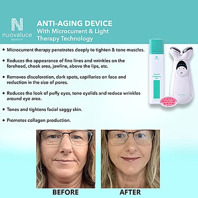 Nuovaluce Anti Aging Microcurrent & Red Light Therapy Device Wrinkle Reducing & Skin Tightening Device Handheld Skin Care Machine to Lift