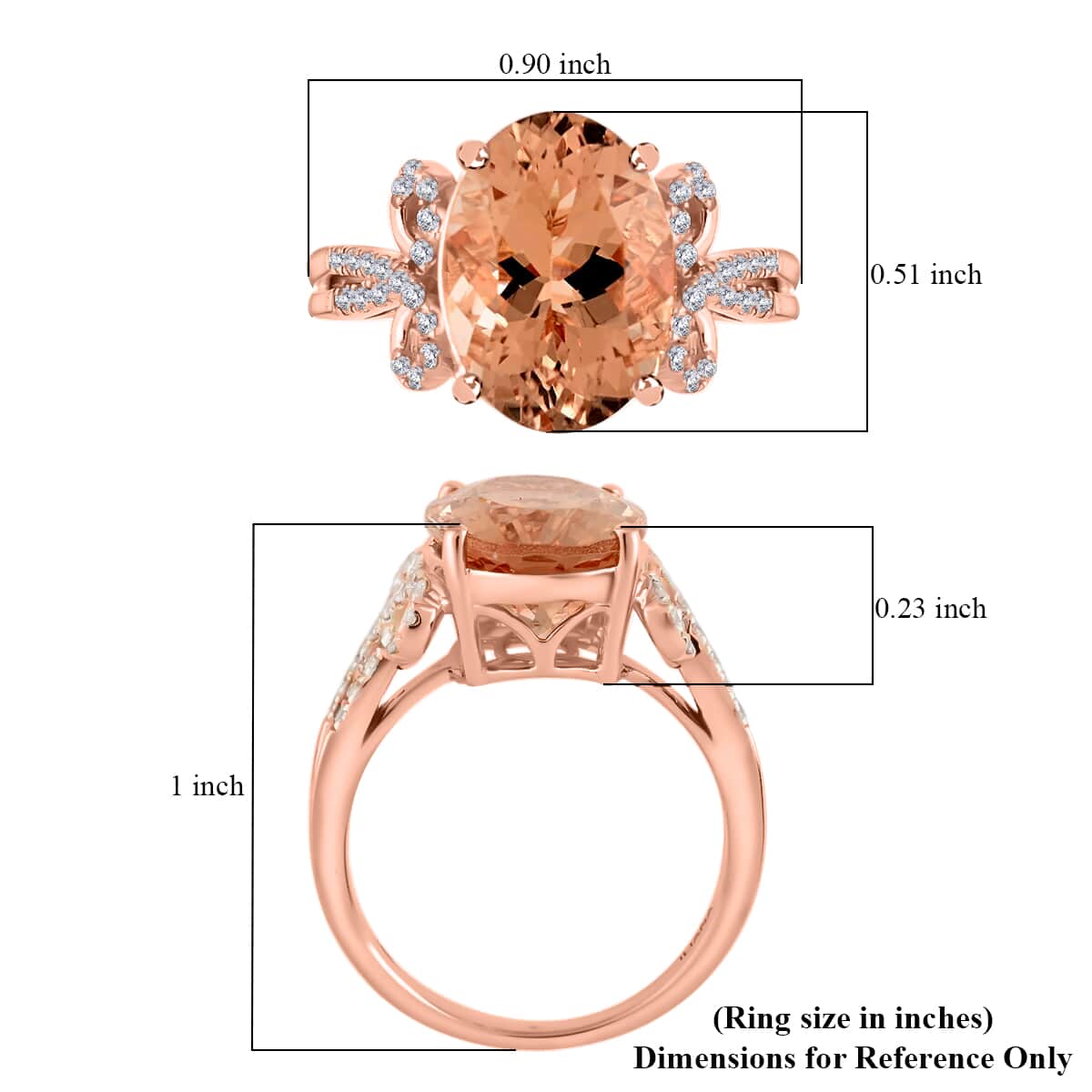 Certified & Appraised ILIANA 18K Rose Gold AAA Marropino Morganite and G-H SI Diamond Ring 5.35 Grams 6.20 ctw image number 5
