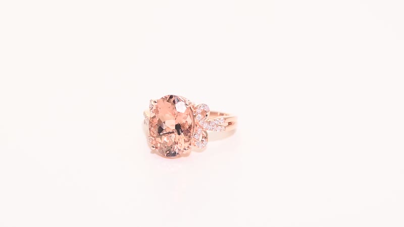 Certified & Appraised ILIANA 18K Rose Gold AAA Marropino Morganite and G-H SI Diamond Ring 5.35 Grams 6.20 ctw
