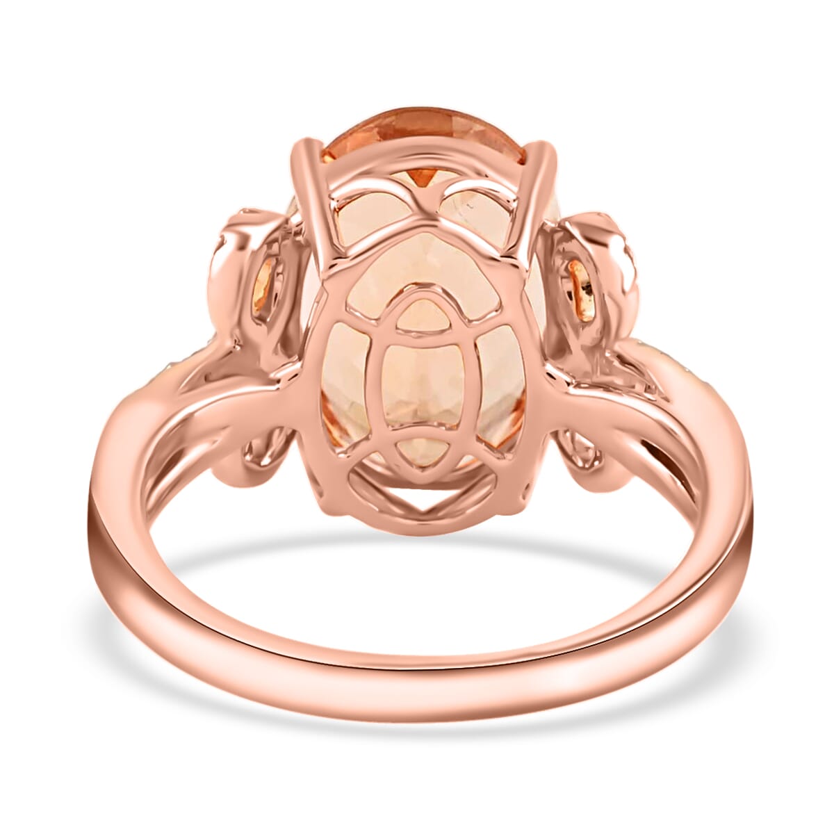 Certified and Appraised Iliana AAA Marropino Morganite and G-H SI Diamond 6.20 ctw Ring in 18K Rose Gold (Size 7.0) 5.35 Grams image number 4
