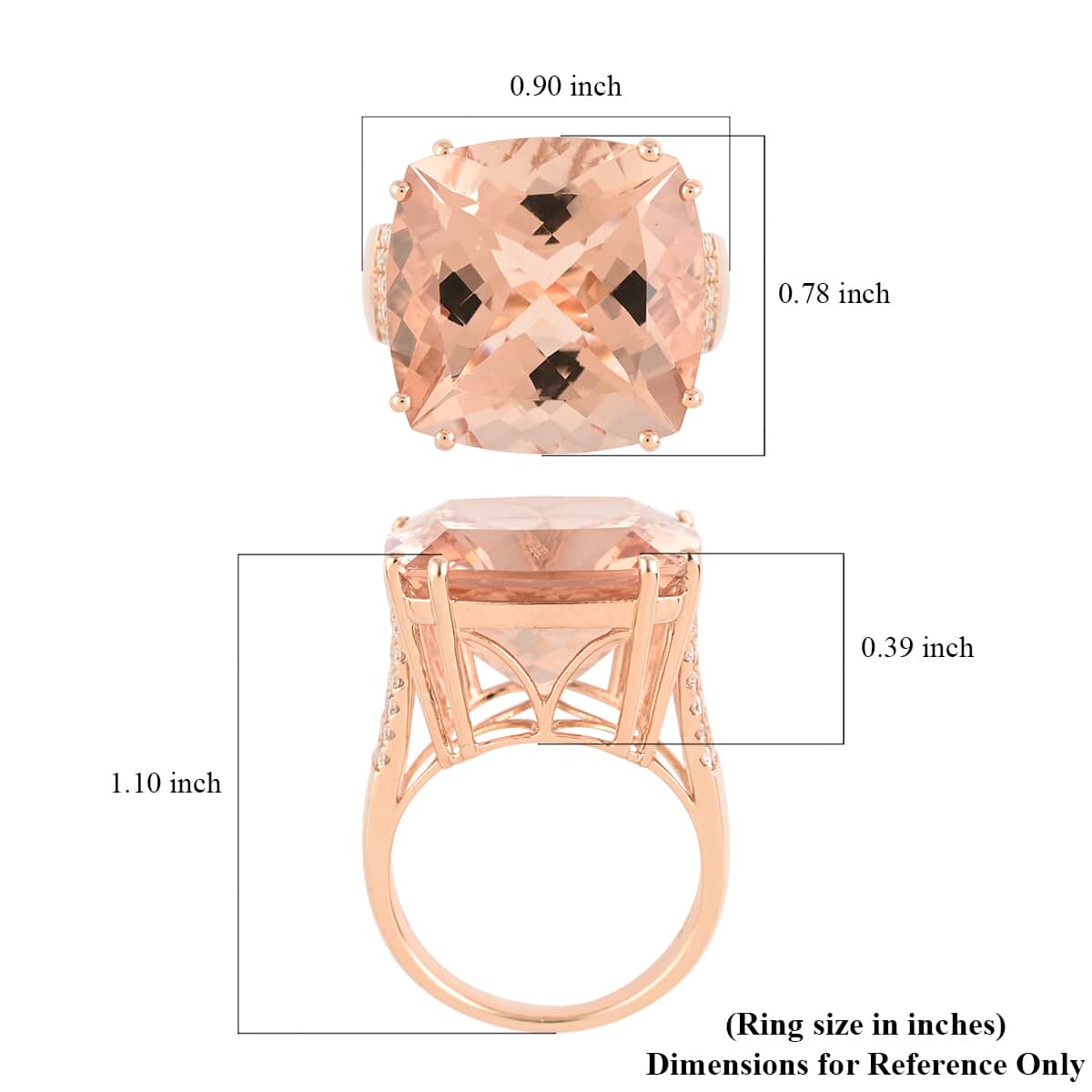 One Of A Kind Certified & Appraised ILIANA 18K Rose Gold AAA Marropino Morganite and G-H SI Diamond Ring (Size 7.0) 22.85 ctw image number 5