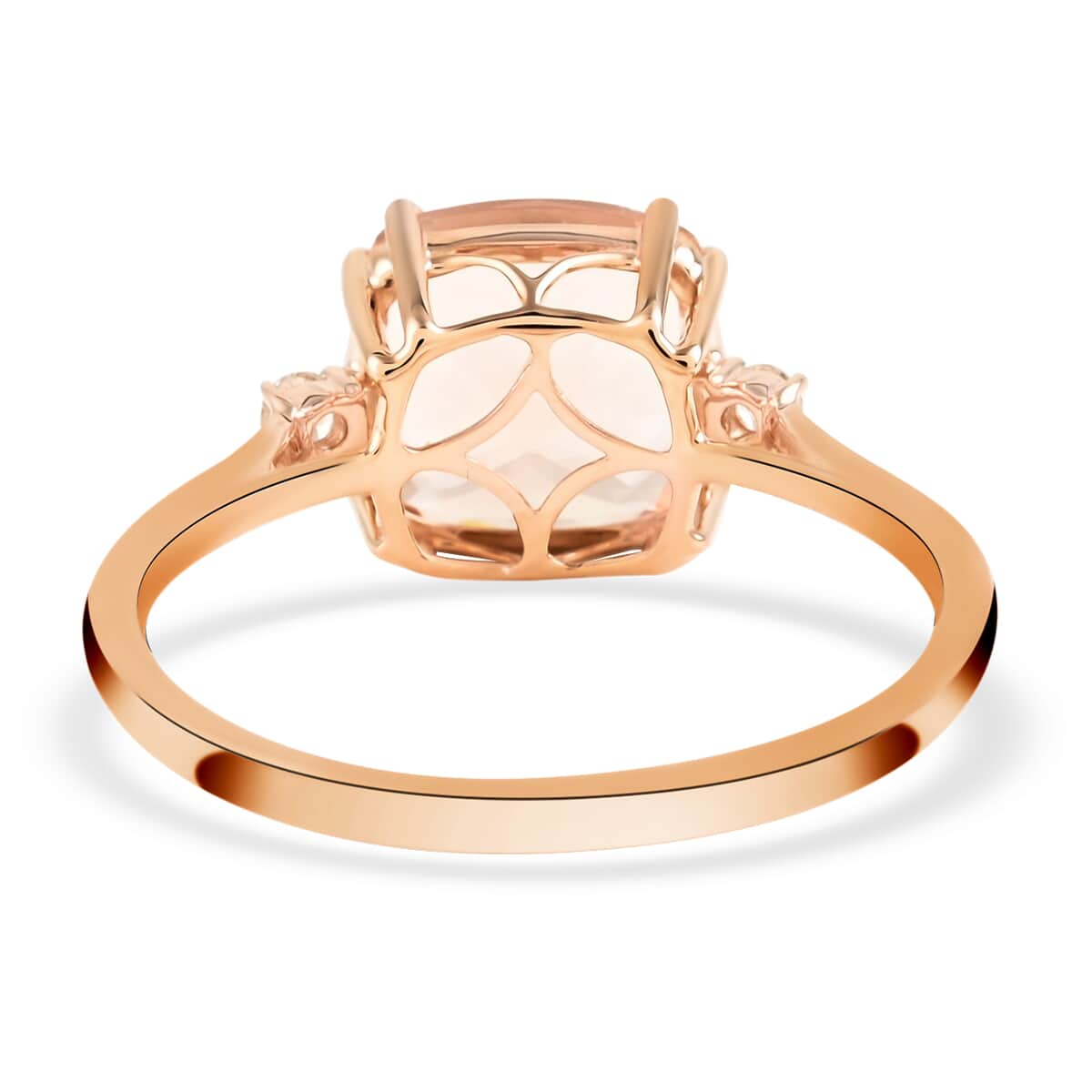 Certified & Appraised Luxoro 14K Rose Gold AAA Marropino Morganite and G-H I1 Diamond Ring (Size 10.0) 2.80 Grams 4.00 ctw image number 4