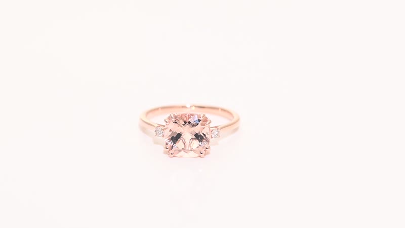 Certified & Appraised LUXORO 14K Rose Gold AAA Marropino Morganite and G-H I1 Diamond Ring (Size 10.0) 2.80 Grams 4.00 ctw