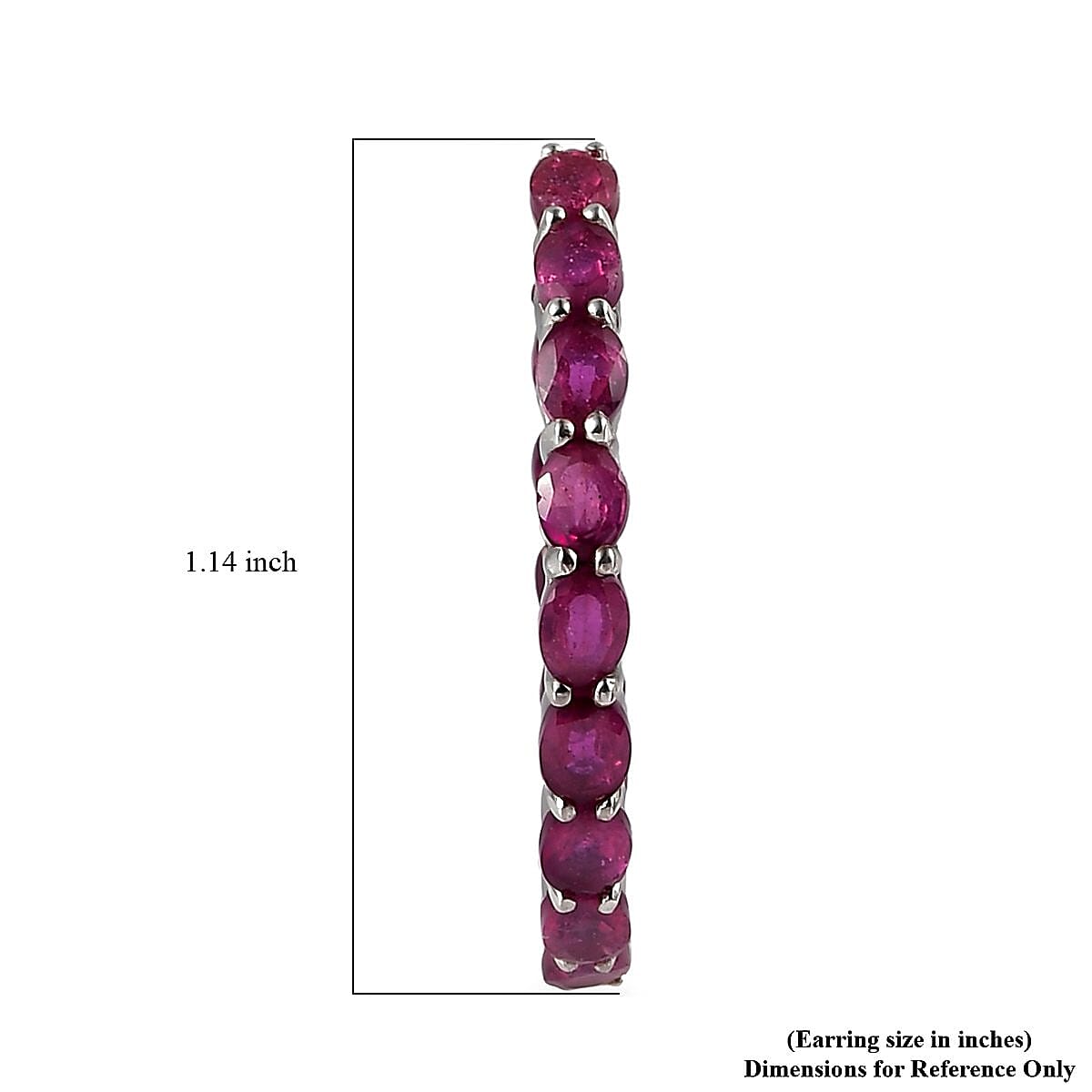 Niassa Ruby (FF) Inside Out Hoop Earrings in Platinum Over Sterling Silver 9.15 ctw image number 4