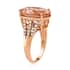 Certified and Appraised Iliana 18K Rose Gold AAA Marropino Morganite and G-H SI Diamond Ring (Size 10.0) 6.40 Grams 12.40 ctw image number 3