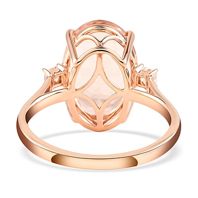 Certified and Appraised Iliana AAA Marropino Morganite and G-H SI Diamond 6.10 ctw Ring in 18K Rose Gold (Size 6.0)