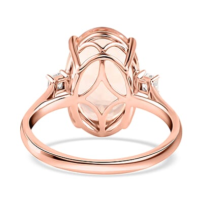 Certified and Appraised Iliana 18K Rose Gold AAA Marropino Morganite and G-H SI Diamond Ring (Size 7.0) 6.10 ctw