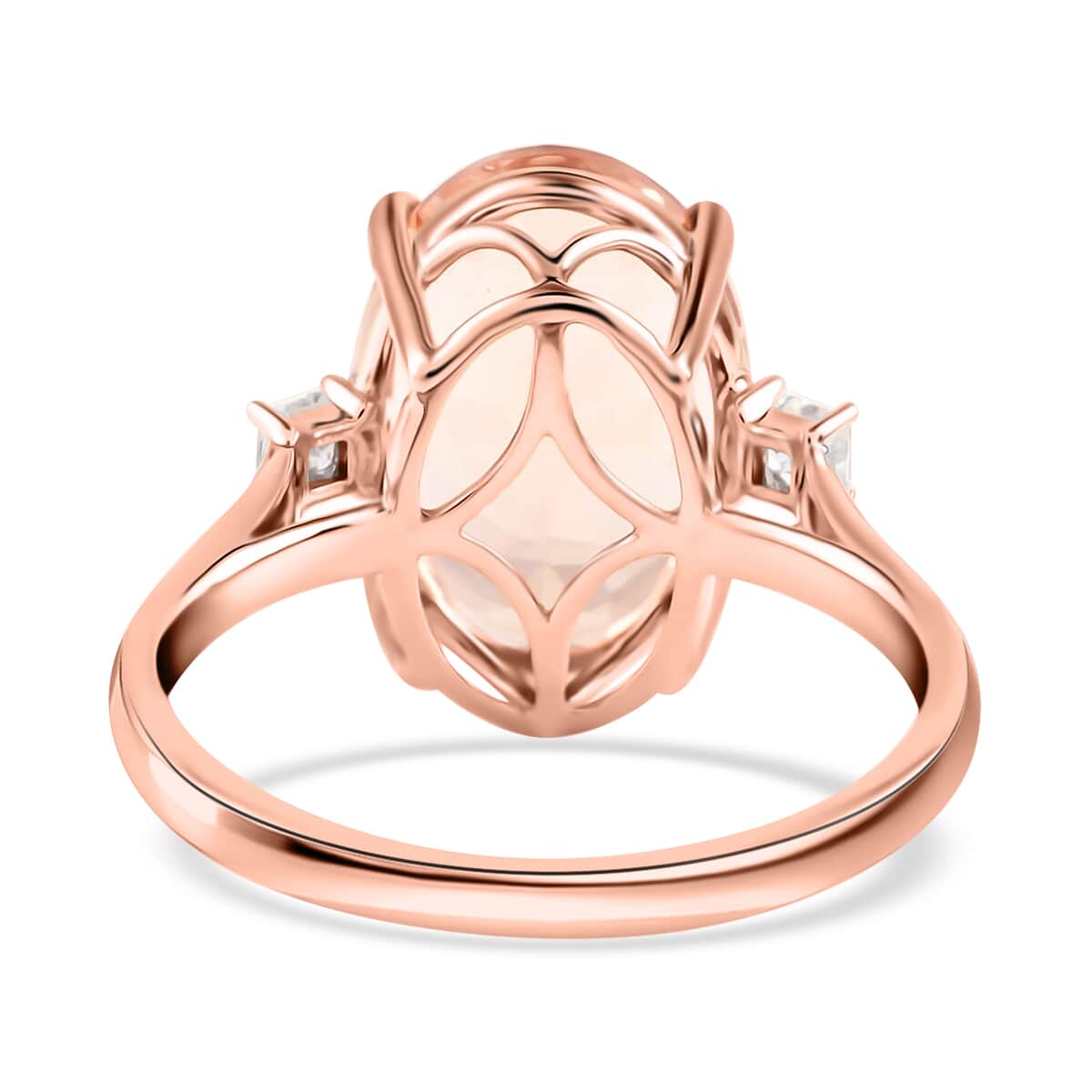 Certified and Appraised Iliana 18K Rose Gold AAA Marropino Morganite and G-H SI Diamond Ring (Size 8.0) 6.10 ctw image number 4