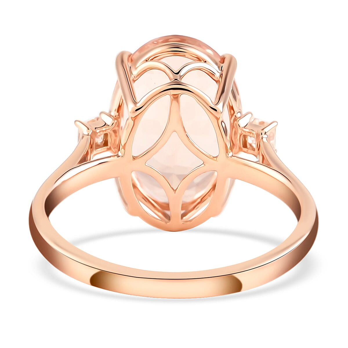 Certified and Appraised Iliana AAA Marropino Morganite and G-H SI Diamond 6.10 ctw Ring in 18K Rose Gold (Size 9.0) image number 4