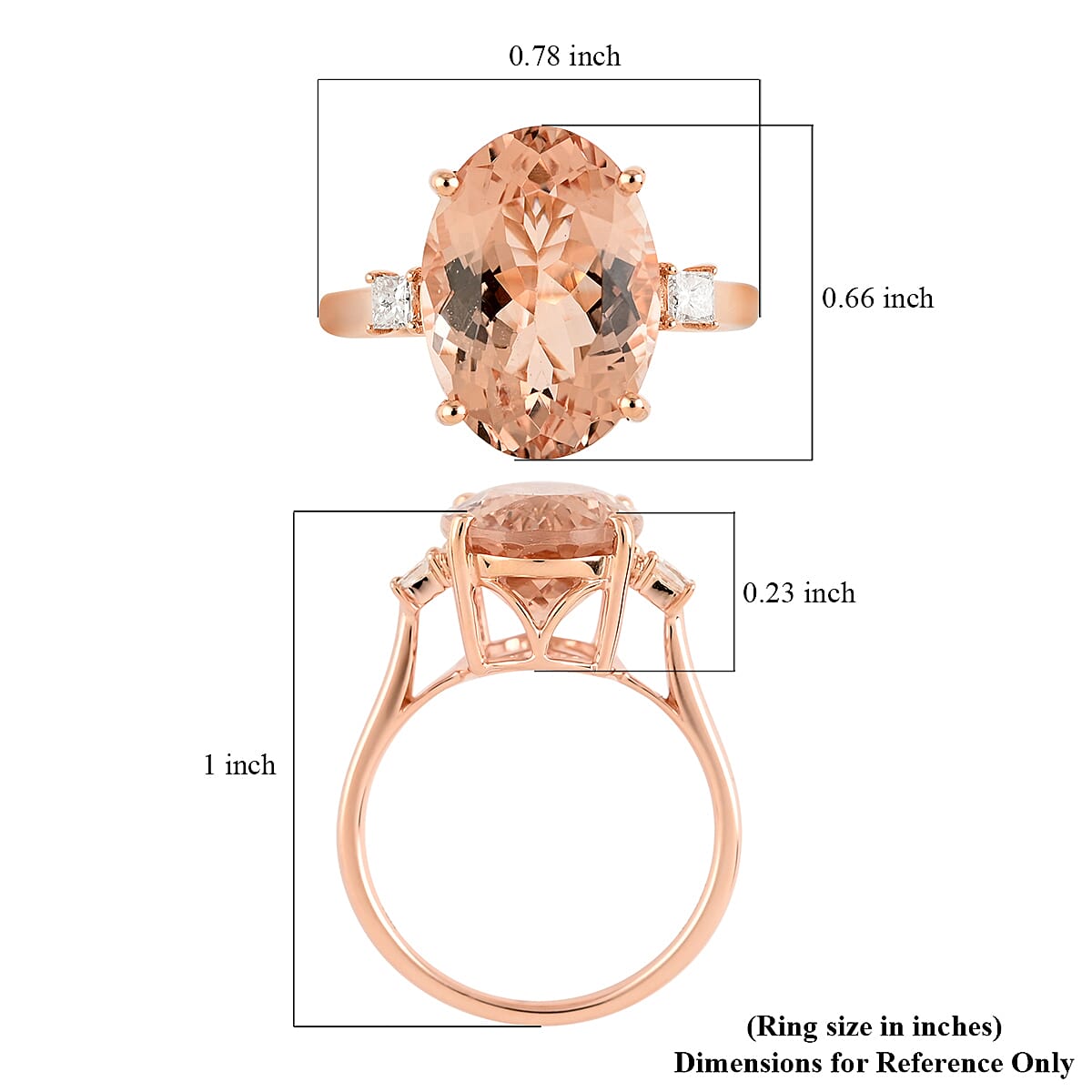 Certified and Appraised Iliana AAA Marropino Morganite and G-H SI Diamond 6.10 ctw Ring in 18K Rose Gold (Size 9.0) image number 5