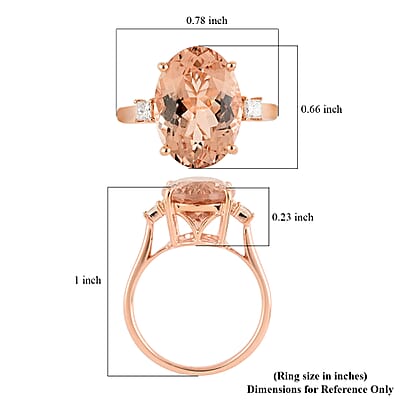 Certified and Appraised Iliana AAA Marropino Morganite and G-H SI Diamond 6.10 ctw Ring in 18K Rose Gold (Size 9.0)