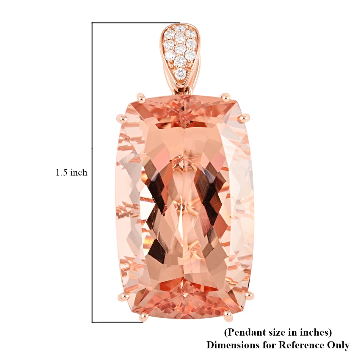 Certified and Appraised Iliana 18K Rose Gold AAA Marropino Morganite and G-H SI Diamond Solitaire Pendant 4.85 Grams 39.25 ctw image number 4