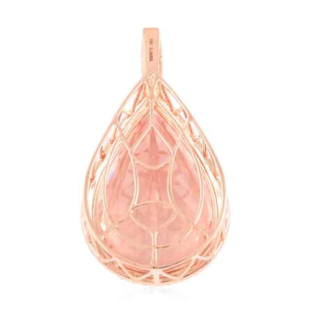 One Of A Kind Certified Iliana 18K Rose Gold AAA Marropino Morganite and G-H SI Diamond Drop Pendant 4.40 Grams 27.15 ctw image number 3