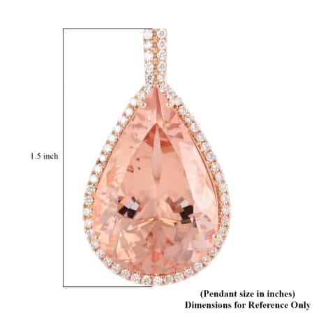 One Of A Kind Certified Iliana 18K Rose Gold AAA Marropino Morganite and G-H SI Diamond Drop Pendant 4.40 Grams 27.15 ctw image number 4