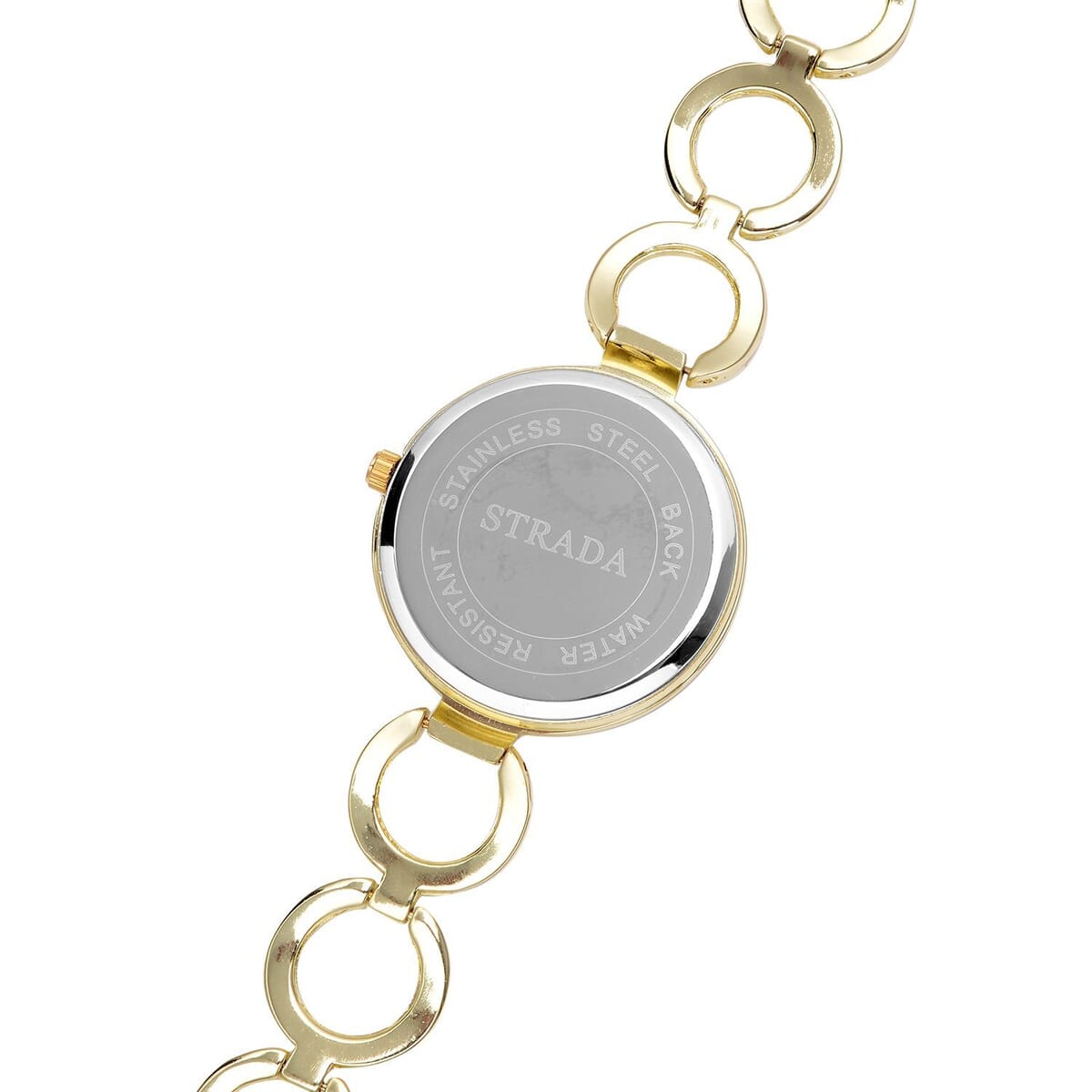 Strada Austrian Crystal Japanese Movement Butterfly Watch in Goldtone (36.32 mm) (5.5-8.25 Inches) image number 5