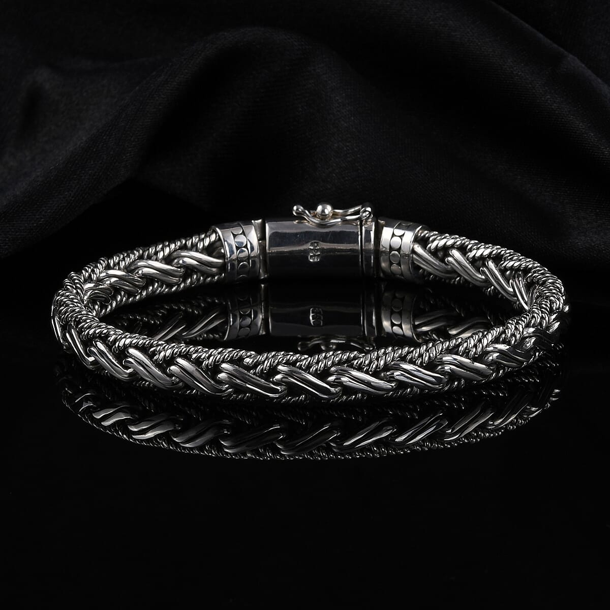 BALI LEGACY Sterling Silver 12mm Braided Bracelet (6.75 In) 41.75 Grams image number 1