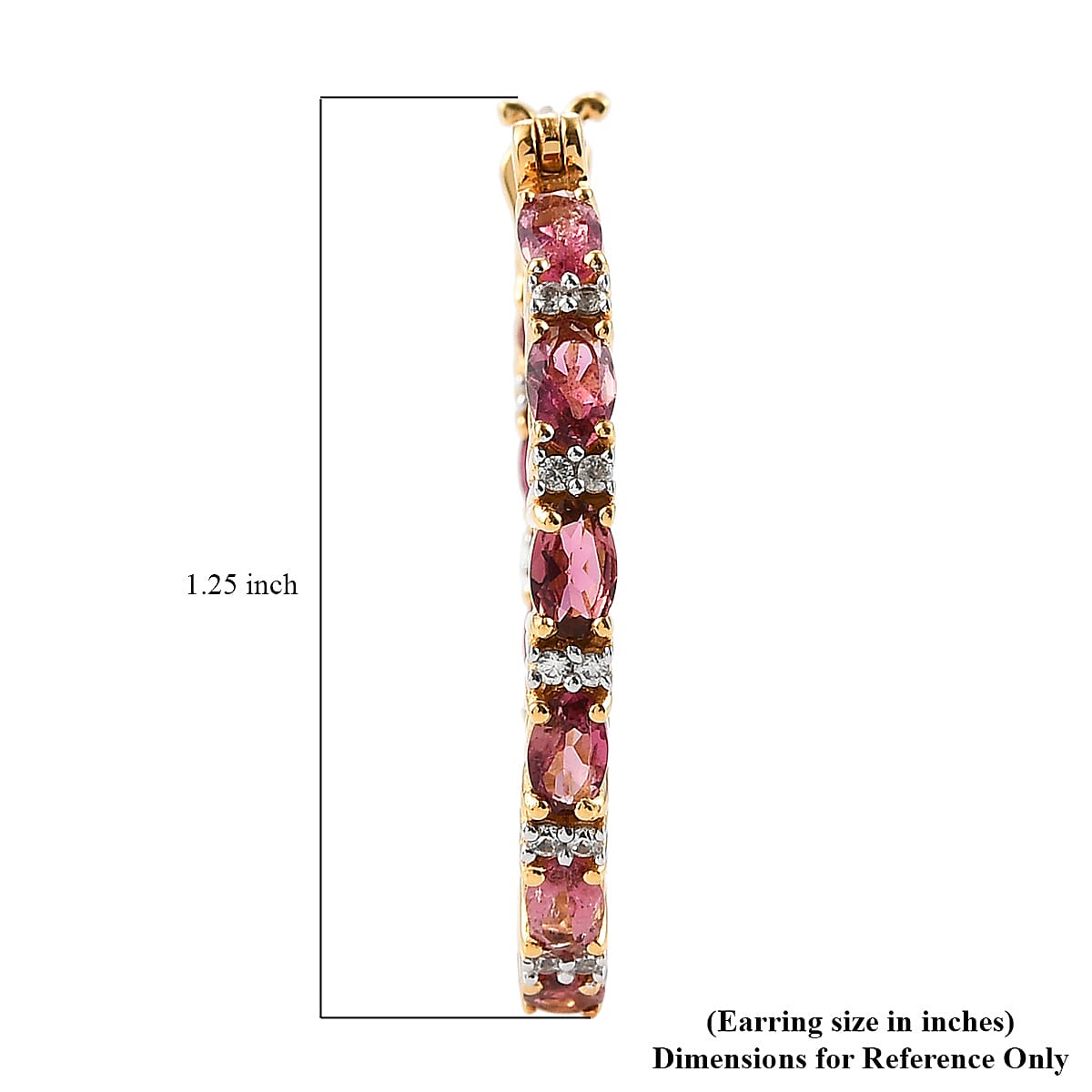 Morro Redondo Pink Tourmaline and White Zircon Inside Out Hoop Earrings in Vermeil Yellow Gold Over Sterling Silver 5.15 ctw