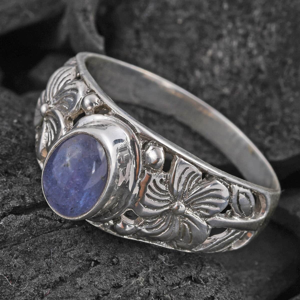BALI LEGACY Tanzanite Floral Ring in Sterling Silver 1.75 ctw image number 1