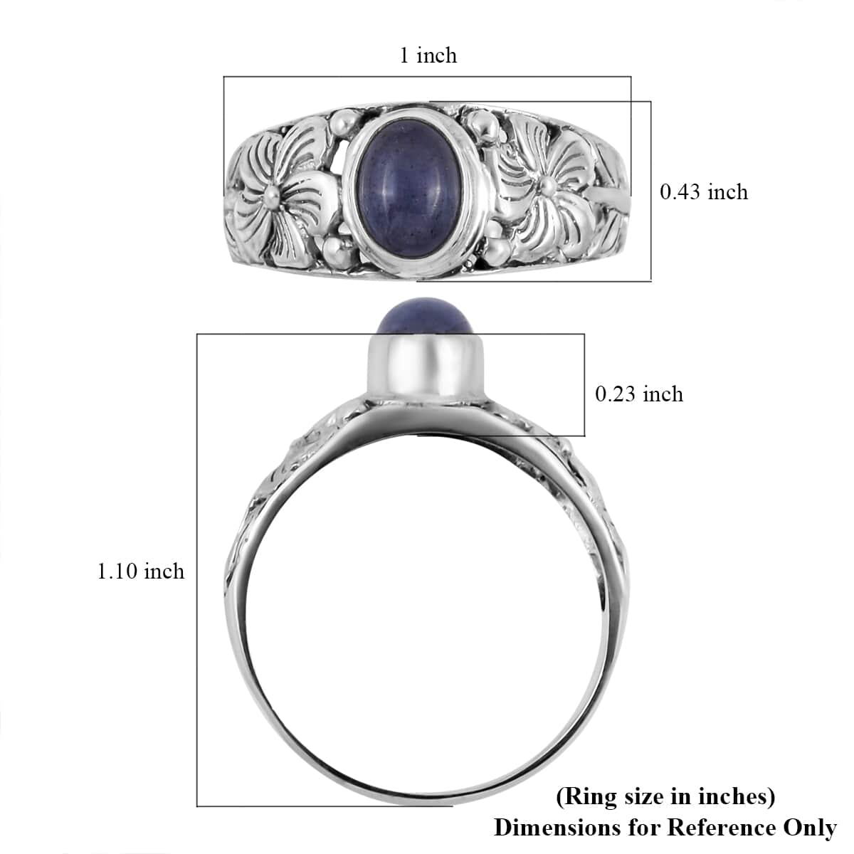 BALI LEGACY Tanzanite Floral Ring in Sterling Silver 1.75 ctw image number 5