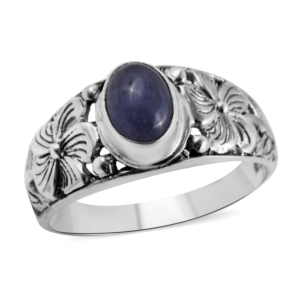 Bali Legacy Tanzanite Floral Ring in Sterling Silver (Size 7.0) 1.75 ctw image number 0