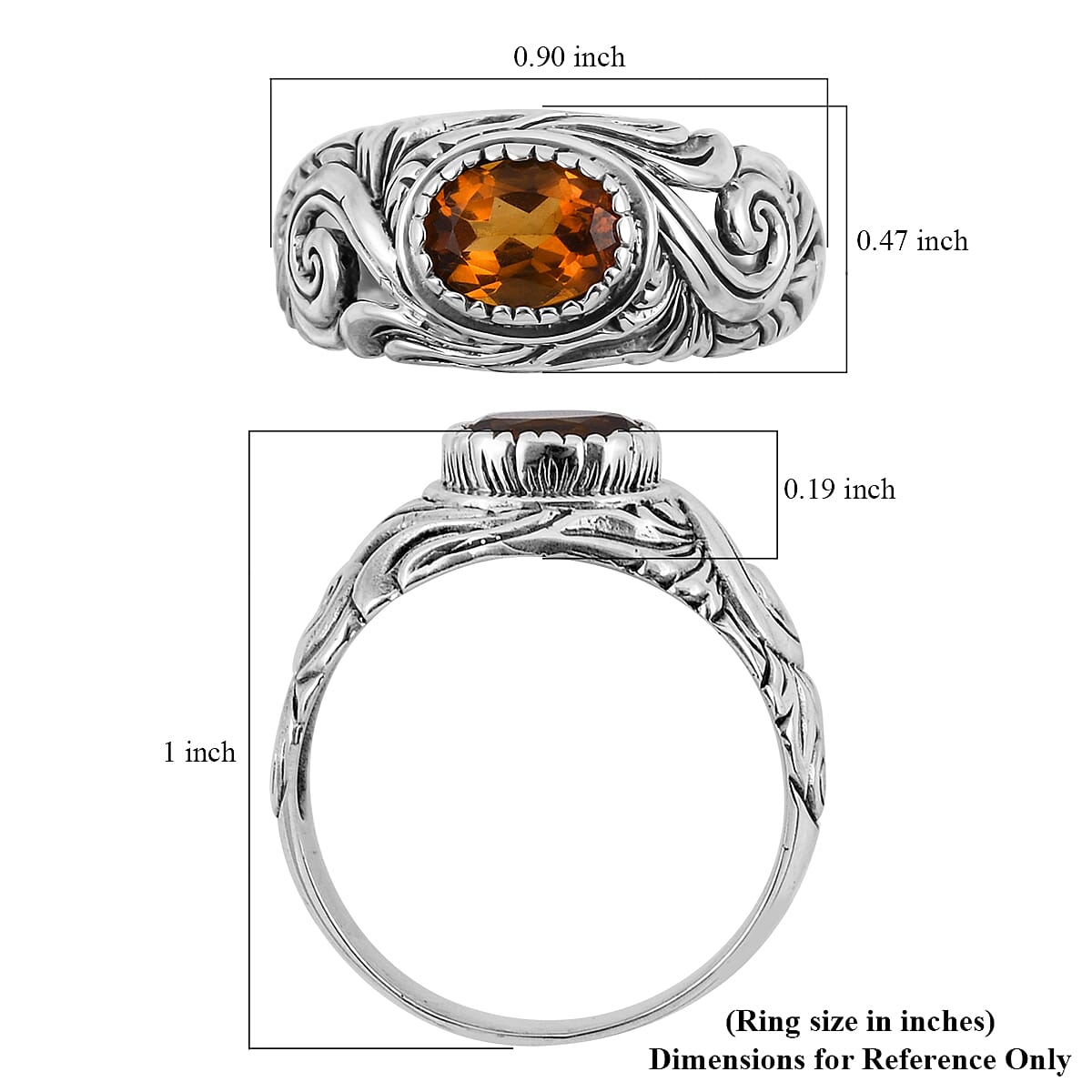 BALI LEGACY Santa Ana Madeira Citrine Ring in Sterling Silver (Size 10.0) 1.25 ctw image number 5