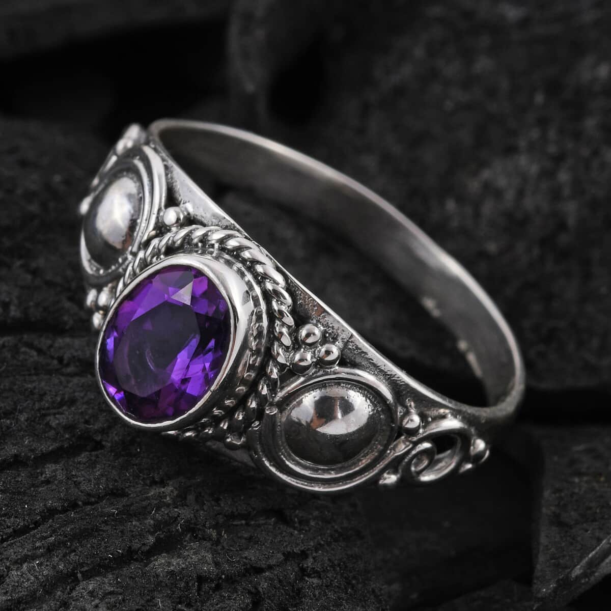 BALI LEGACY Lusaka Amethyst Ring in Sterling Silver (Size 10.0) 1.15 ctw image number 1