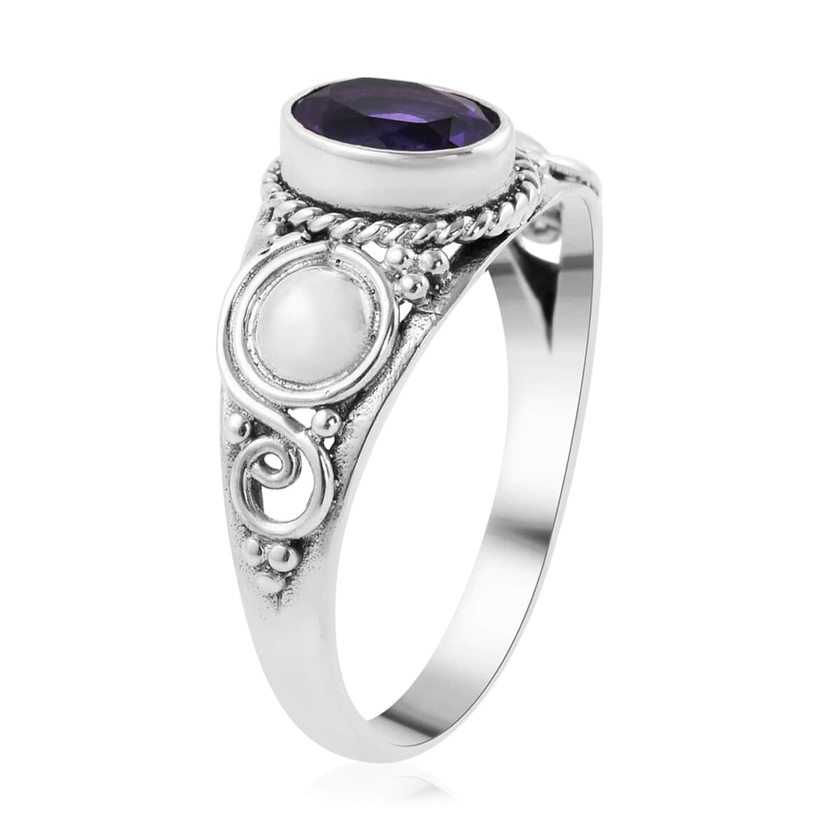 BALI LEGACY Lusaka Amethyst Ring in Sterling Silver (Size 10.0) 1.15 ctw image number 3