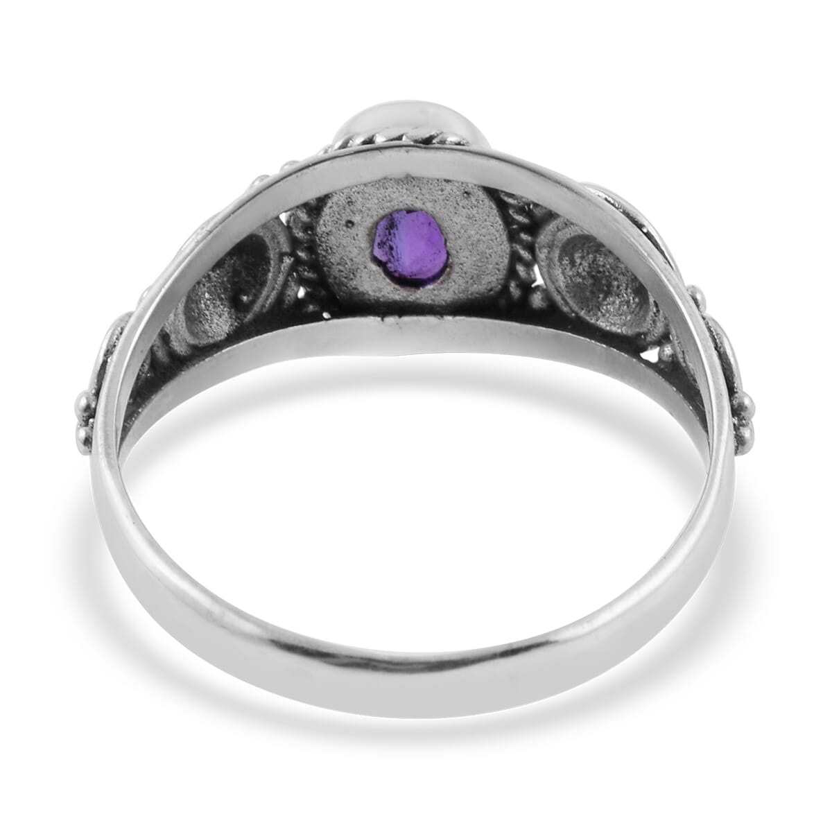 Bali Legacy Lusaka Amethyst Ring in Sterling Silver (Size 5.0) 1.15 ctw image number 4