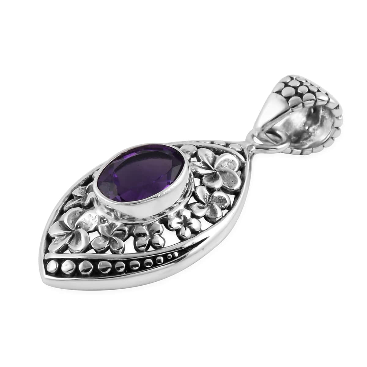 Bali Legacy Amethyst Pendant in Sterling Silver 1.20 ctw image number 2