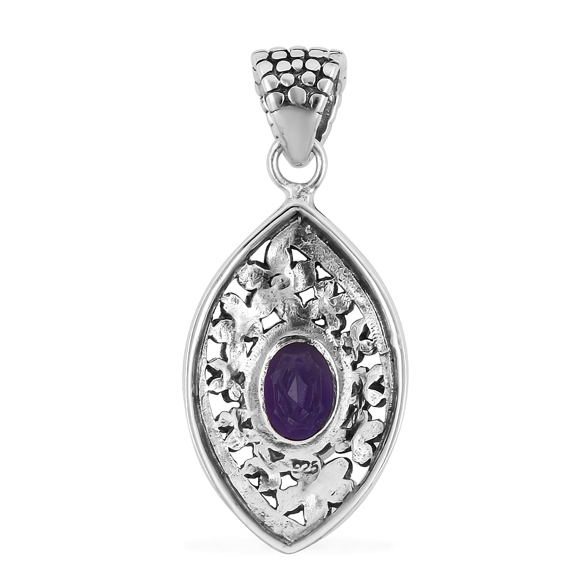Bali Legacy Amethyst Pendant in Sterling Silver 1.20 ctw