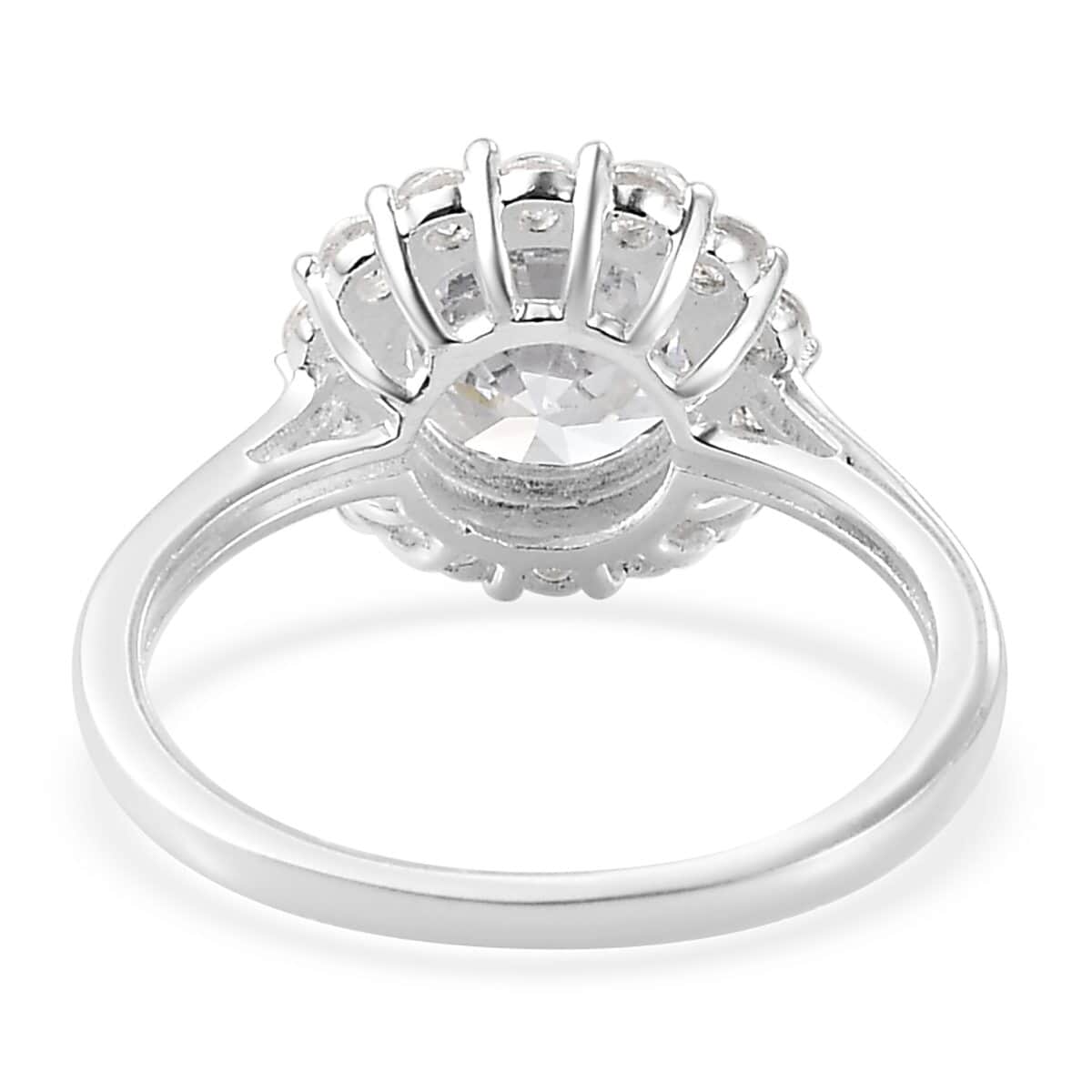 Simulated Diamond Halo Ring in Sterling Silver (Size 7.0) 4.35 ctw image number 4