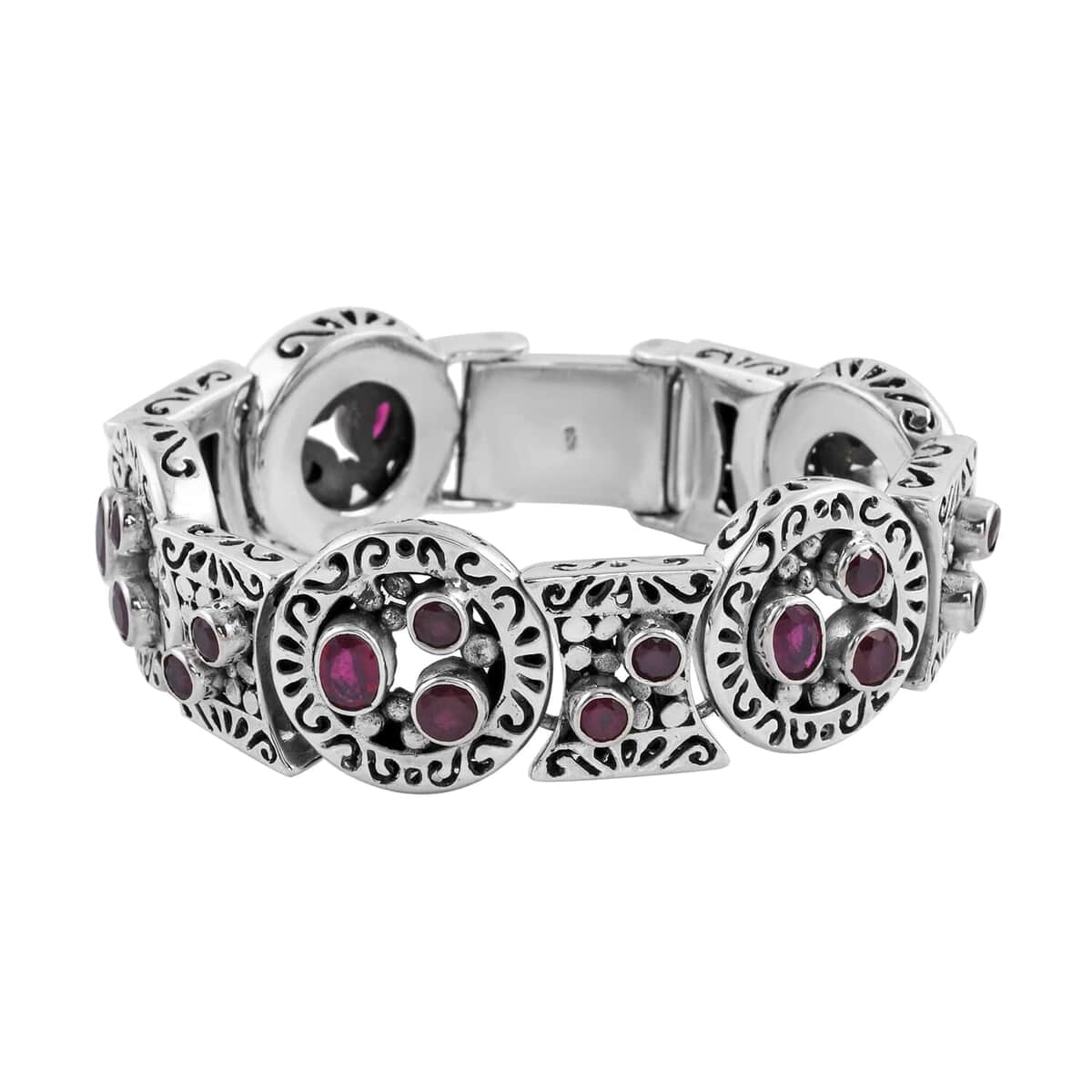 BALI LEGACY Niassa Ruby Bracelet in Sterling Silver (7.00 In) (61 g) 15.40 ctw image number 0