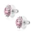 Simulated Pink Diamond Sunburst Stud Earrings in Sterling Silver 4.25 ctw image number 3