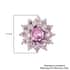 Simulated Pink Diamond Sunburst Stud Earrings in Sterling Silver 4.25 ctw image number 4