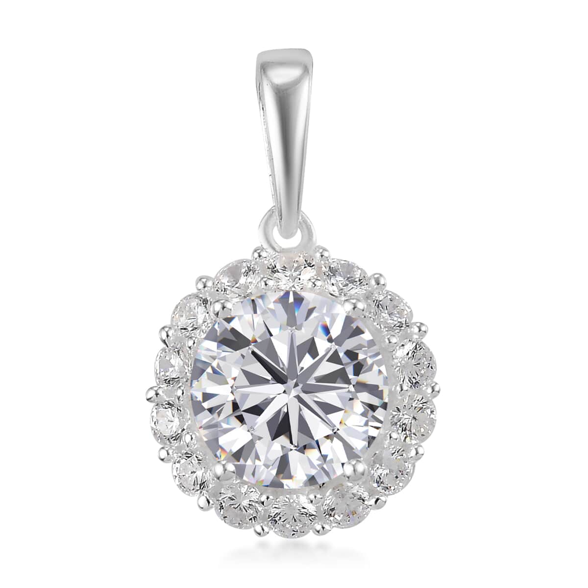Simulated Diamond Pendant in Sterling Silver 4.25 ctw image number 0