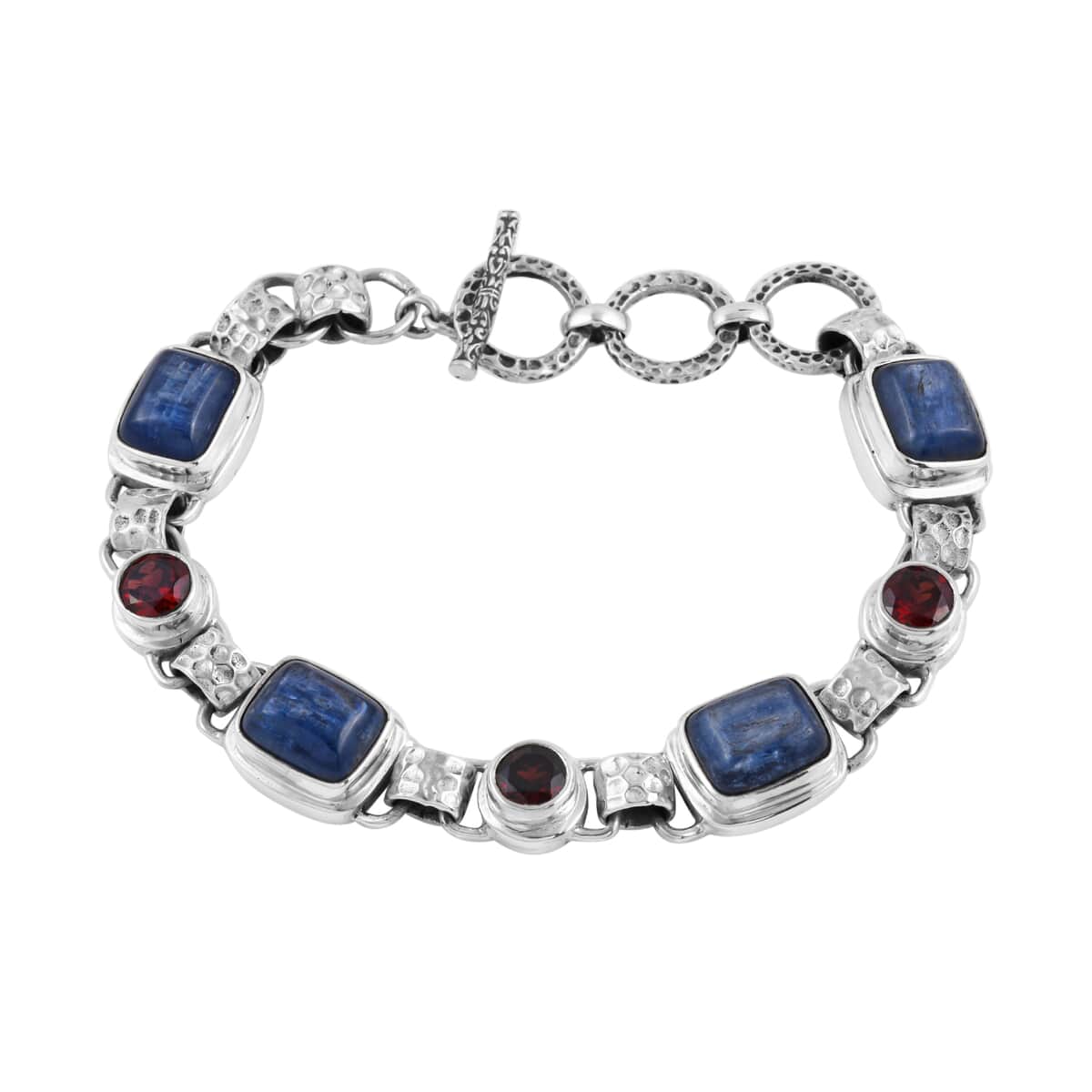 Bali Legacy Kyanite and Mozambique Garnet Bracelet in Sterling Silver (7.50 In) 26.10 ctw image number 0
