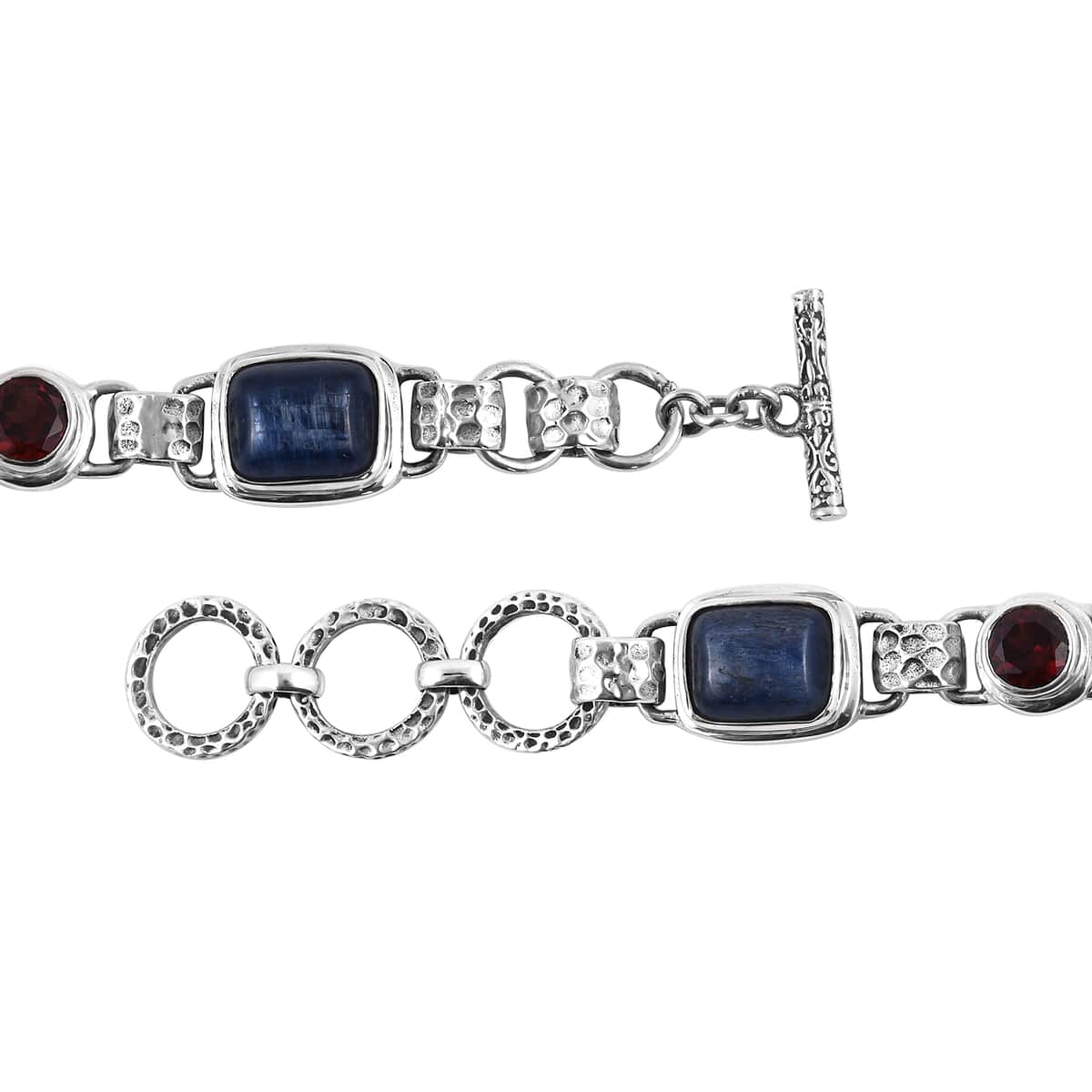 Bali Legacy Kyanite and Mozambique Garnet Bracelet in Sterling Silver (7.50 In) 26.10 ctw image number 3