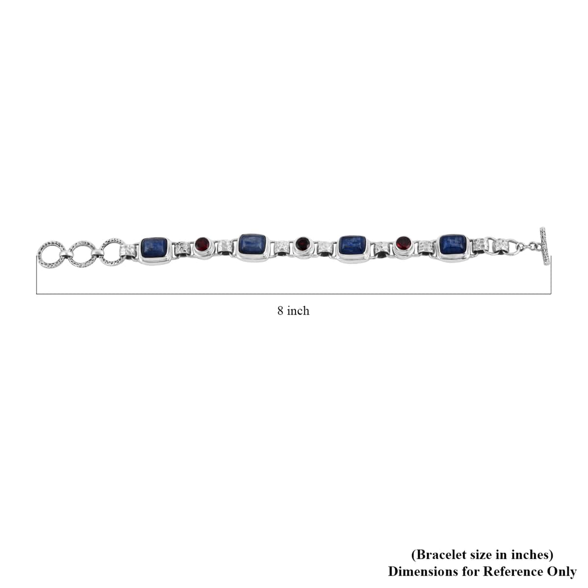 Bali Legacy Kyanite and Mozambique Garnet Bracelet in Sterling Silver (7.50 In) 26.10 ctw image number 4